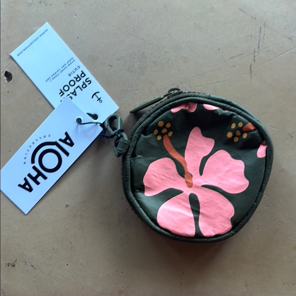 ALOHA Collection Green and Pink Key Holder with Floral Design